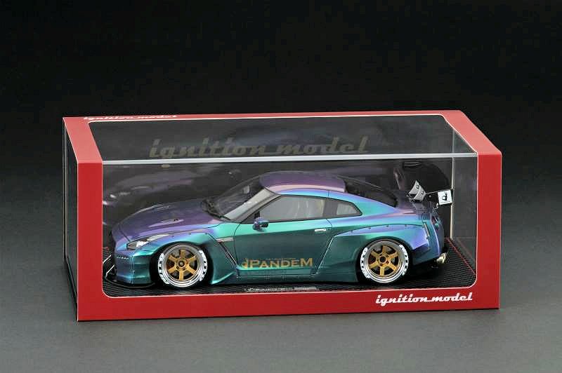 ignition.model PANDEM 6666 水色 1/18 Ignition Model 1:18 Pandem R35 GT-R Metallic Purple/Green
