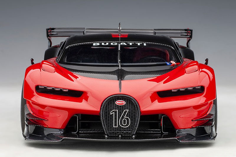 Autoart Bugatti Vision Gran Turismo Italian Red Black Carbon Diecastsociety Com