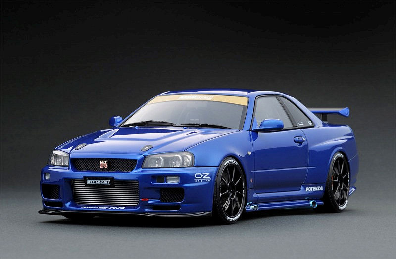 Ignition Model New Top Secret GT-R (BNR34) Blue w/ Engine