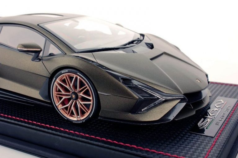 Miniature MR Collection 1/18 - Lamborghini Sian FKP 37 Coupé - Bleu Uranus Carbon