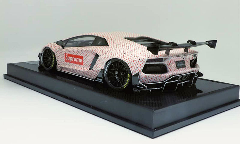 LJM Model Car LBWK Aventador 2.0 LV x Supreme • DiecastSociety.com