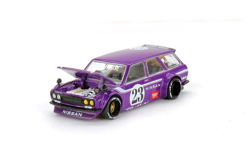 MINI GT 1:64 1971 Datsun 510 Kaido House Import Racer – Red, Limited Ed #G005