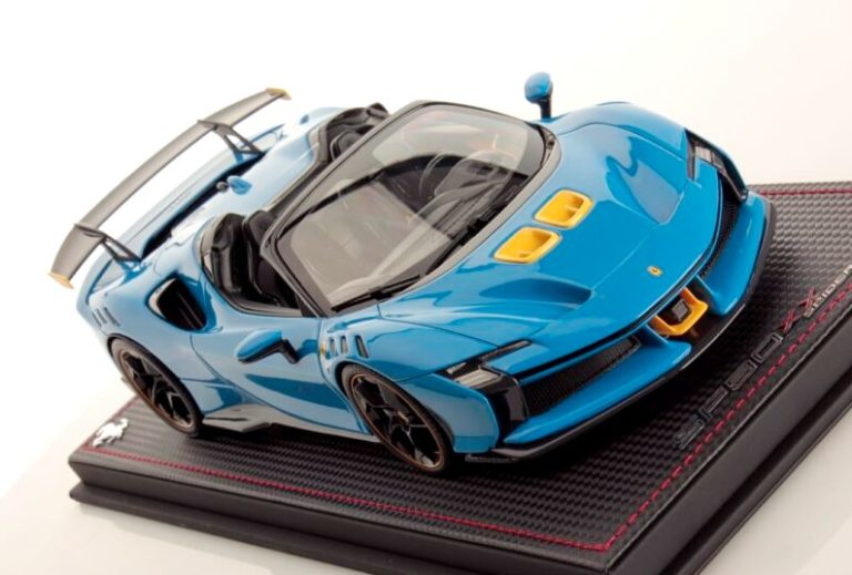 LookSmart 1:43 Ferrari SF90 XX Stradale Spider Année De Construction 2024 Azzurro Dino Bleu Clair Noir Ls552a