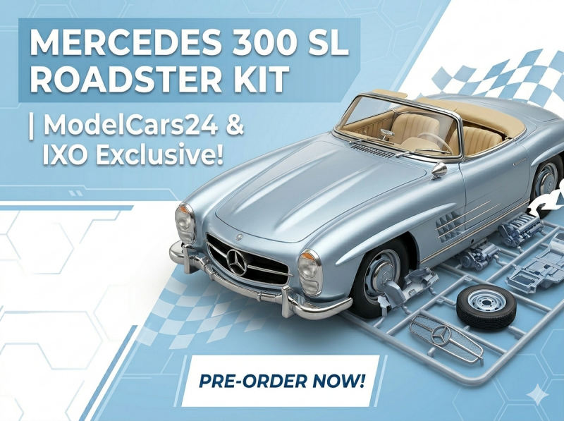 1:8 Mercedes 300 SL Roadster Kit | ModelCars24 & IXO Exclusive